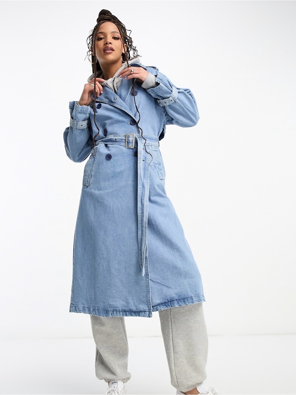 Stradivarius Denim Trench Coat